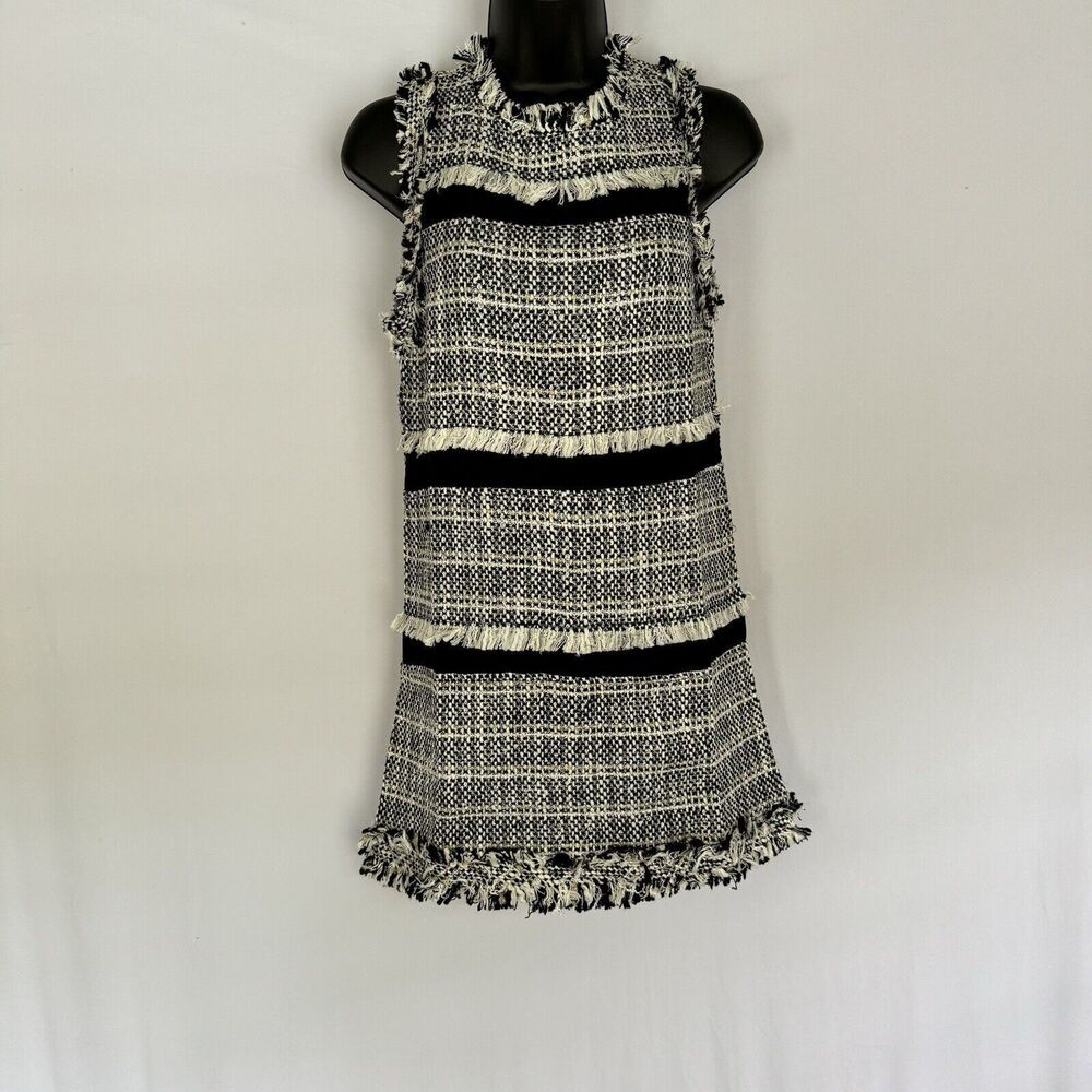 Endless Rose Whitney Tweed Chanel Style Dress Black And White Stripe Women’s S